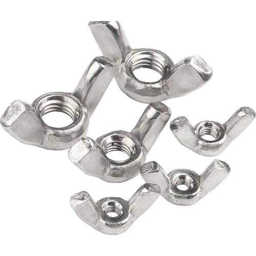 2pcs Wing Nuts Hand Twist Nut A2 304 Stainless Steel DIN315 M3 M4 M5 M6 M8 M10 M12 For Washers Screws