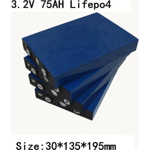4pcs Original Great 75Ah Lifepo4 3.2v Cell Prismatic LiFePo4 Battery Pack 3C Discharge Diy 12V Electric Vehicle Car Solar Panel
