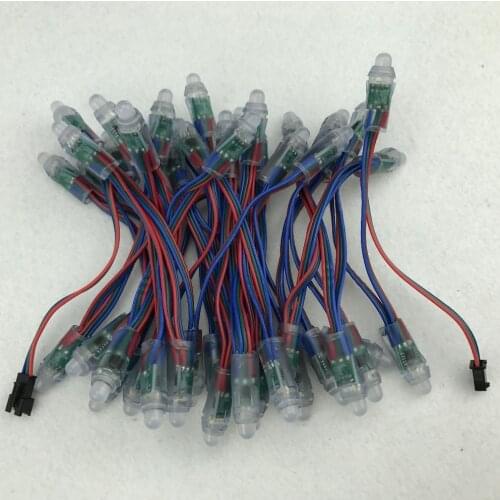 50pcs DC5V 12mm WS2811 led smart pixel node,with all color wire(20AWG),IP68 rated