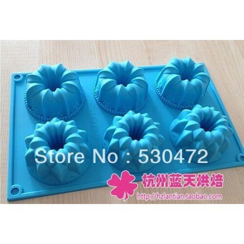 6 hole , jelly mold silicone Pudding mould Cake Mold Sayuri dessert mold 28.8*17.5*4CM kitchen tools