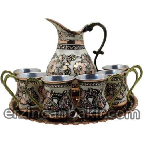 8 adet/takım avrupa Vintage Metal şarap bardağı su ısıtıcısı tepsisi seti düğün ev dekorasyon hediyeler seti yemek AYT-101