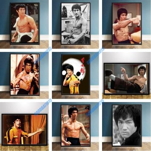 5D Diy Diamond Painting Poster Bruce Lee Cross Stitch Kits Diamond Embroidery Mosaic Full Round Square Diamond Art Home Decor