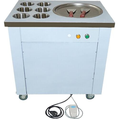 CBJ-1*6 New arrival big pans fried ice cream machine frying ice machine ice pan machine with 6 barrels