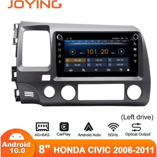 Joying Android10 Car Radio For Honda Civic 2006-2011 Left Drive GPS DSP Carplay SPDIF Subwoofer 5GWIFI Optical Output Subwoofer