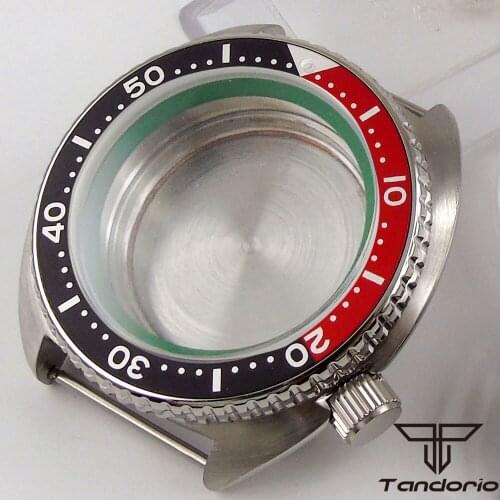 Fit for NH35A NH36A 45mm Automatic Wristwatch Case Unidirectional Bezel Brushed Screw Down Crown Sapphire Glass