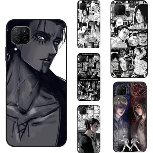Attack on Titan Eren Jaeger Manga For Huawei P30 P20 P40 Lite Nova 5T P Smart 2021 Case For Honor 20 Pro 9S 8X 9X 10X Lite