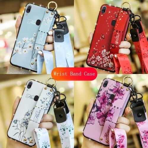 Diamond Wrist Strap Case For Samsung Galaxy A5 A7 A6 Plus 2018 A8 Star A10 A30 A50 M10 M20 Soft TPU Cover With Lanyard Neck Stra