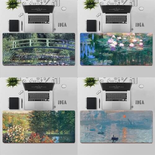 Gaming Mouse Pad Large Mouse Pad PC Gamer Computer Mouse Mat Big Mousepad Keyboard Desk Mat Claude Monet Art XXL Mause Pad
