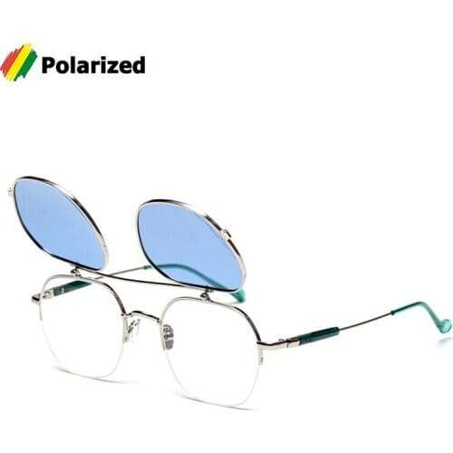 JackJad 2020 Fashion Polarized SteamPunk Style Flip Up Sunglasses Metal Clamshell Brand Design Sun Glasses Oculos De Sol S32010