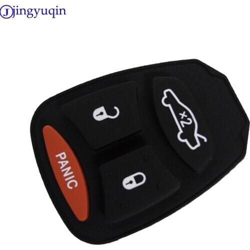 Jingyuqin 10pcs Remote Key Shell For Dodge Jeep Chrysler 300 Aspen Charger Magnum Fob 4 Button Auto Keychain Car Keys Case Cover