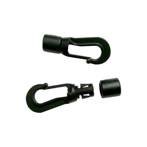 50pcs/Lot Black Plastic Spring Snap Clip Hooks 360 Degrees Rotatry Carabiner Swivel Paracord Bungee Shock Cords In 5mm 8mm