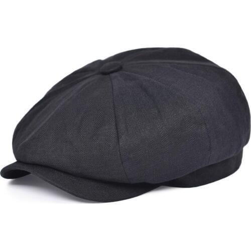 BOTVELA Newsboy Cap Summer Men Women Linen Herringbone Bakerboy Caps Lightweight Breathable Flat Hat Apple Beret Hats 007
