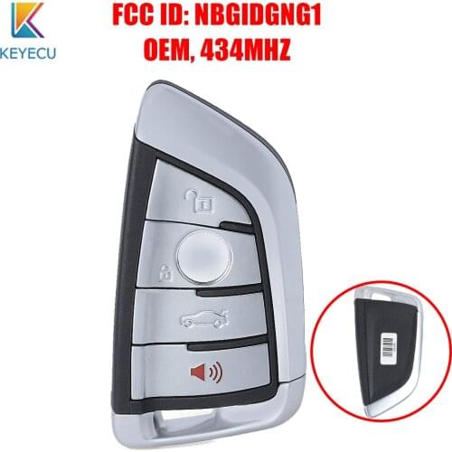 Keyecu OEM Smart Remote Key Fob 4 Buttons 434MHz for BMW 3 5 Series X5 X6 FEM / BDC 2014 2015 2016 2017 2018 2019 FCC: NBGIDGNG1