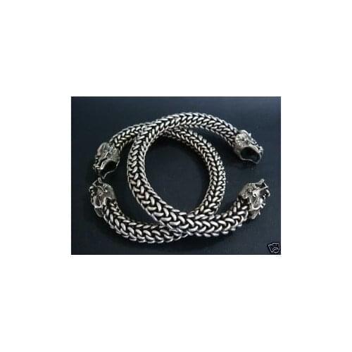 PAIR CHINESE tibet DRAGON HEAD BRACELET Z148