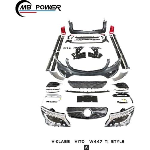 V CLASS Vito W447 pp body kit fit for V260L to AG style with front bumper grille rear bumper and diffuser 2016 2017 2018 year