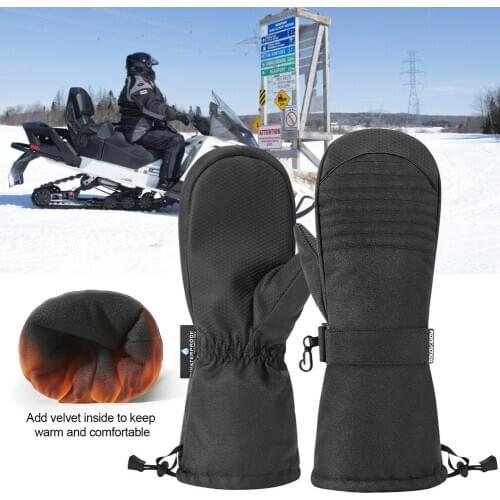 Ski Gloves Waterproof Thickened Keep Warm Down Soft Cold-proof Gloves For Cycling Skiing Thickening Non-slip Glove