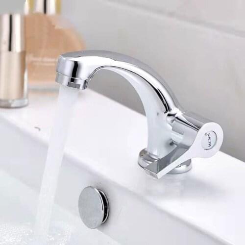 NEW Copper Single Cold Faucet Wash Basin Single Cold Single Handle Tap Bathroom Ceramic Facucet Basin Hotel Toilet Sink Tap