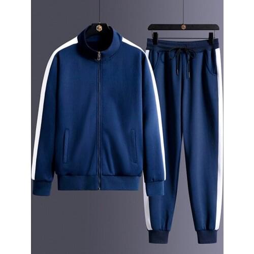 Mens Sets Sweatershirts 2021 Spring Autumn Sportswear Two Piece (Sweatershirts + Pants) Casual Running Fitness Clothes For Male