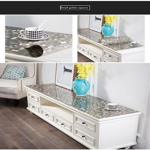 Table coffee table pads colored plastic pvc crystal plate nordic waterproof oil-proof disposable wash ironing tablecloth