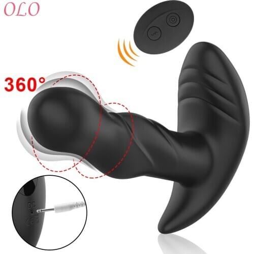 OLO Anal Plug Vibrator 360 Degree Rotation Prostate Massager G-Spot Stimulation Vibrating Butt Plug Sex Toy For Men