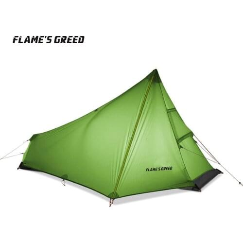 FLAMES CREED 3 season 1 person tents ultralight hiking camping tent outdoor 15D Nylon Rodless