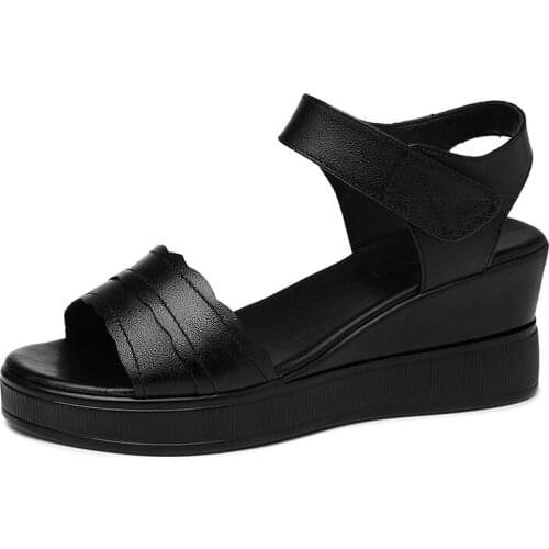 Open-Toe Thick-Heeled Summer Sandals One-Line Buckle Solid Color WomenS Shoes Water Platform WomenS Shoes