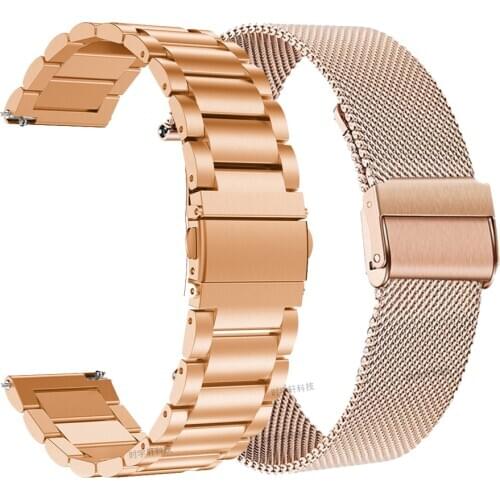 Mesh & Soild Stainless Steel Watchband for Garmin Vivomove HR 3 3S / Vivoactive 4 4S 3 / Venu Luxe Style Watch Band Strap