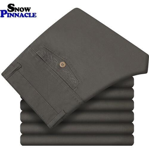 Pants Men Size29-42 Spring Autumn Straight Pant 100% Cotton 55-120 kg Men Wear Comfortable warm Trousers Male Clothing