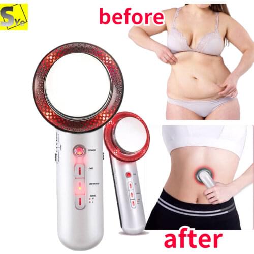 Slimming Machine Face Reduction 3 in 1 EMS Infrared Ultrasonic body Massager Anti cellulite Fat Burner Weight Loss Infrared