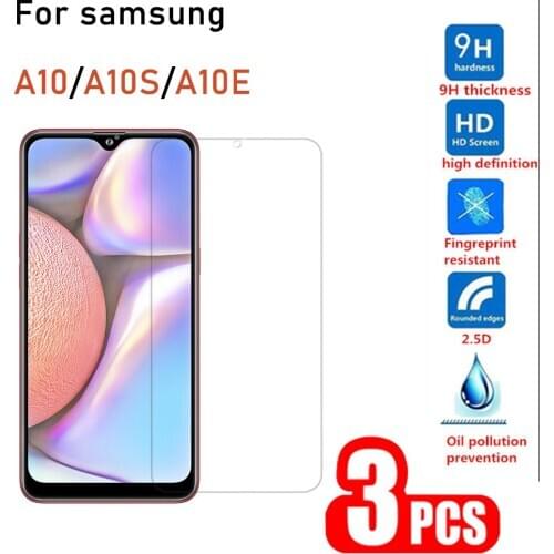 3PCS Tempered Glass For Samsung A10 A10S A10E Screen Protection on For Samsung A10 A10S A10E 3D Tempered Glass