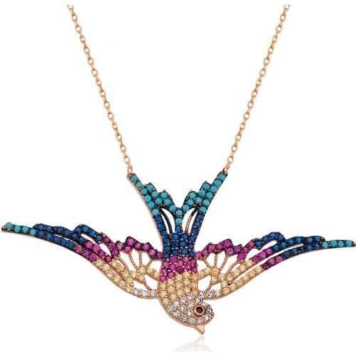 Real Silver 925 Jewelry Silver Swallow Lady Necklace