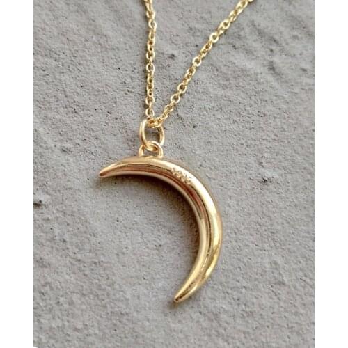 MLKENLY Gold Necklace For Women Gold Color Moon Short Pendant Necklace Women Necklaces & Pendants