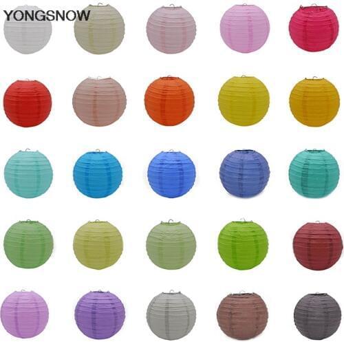 1pcs Round Chinese Paper Lantern Happy Birthday Wedding Decoration DIY Craft Paper Lampion Ball Hanging Lamps Festival Supplies