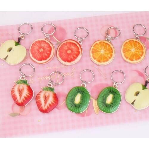 10Pcs/Lot Mix Enamel Fruit Lemon Strawberry Kiwi Charms Floating Pendant Handmade Women Bag Necklace Necklace Jewelry Supplies