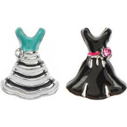 10pcs Crystal Accent Skirt Charm floating charms for Living glass locket