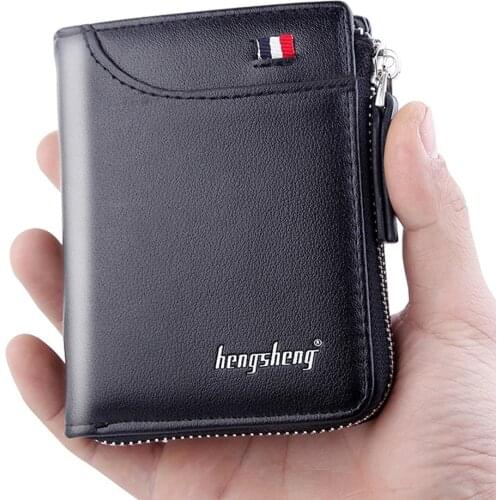 2021New Wallet Mens Short Small Multifunctional Hand Card Holder PU Business Zipper Purse Fashion High-quality Casual Money Bag