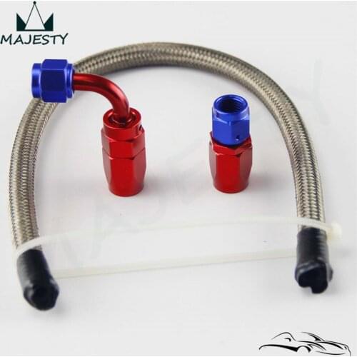 AN4 4-AN STEEL/NYLON NBRAIDED OIL/FUEL LINE HOSE+STRAIGHT+90 degree SWIVEL FITTING