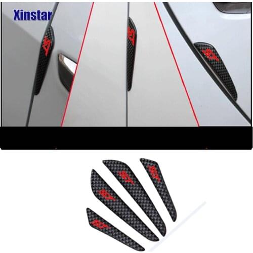 4pcs ST Auto Car Door Guard Edge Corner Protector For Ford Fiesta Mondeo Fusion Escape Edge Ecosport Kuga Focus