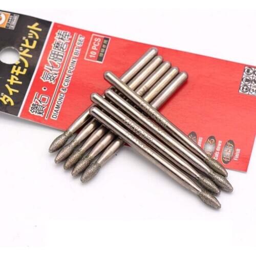 5PCS Diamond Grinding Head Boron Nitride Grinding Rod Oval For Carving Of Ceramics, Glass, Jade, etc