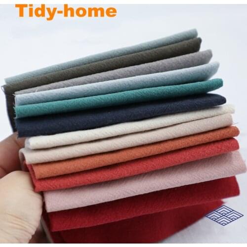 6pcs/pack 25*25cm/piece Good Quality Solid Color Pure Cotton Linen Sashiko Fabric Collection Embroidery Fabric Patchwork Cloth