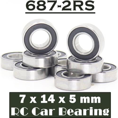 687RS Bearing High Quality ( 10 PCS ) 7*14*5 mm Hobby Electric RC Car Truck 687 RS 2RS Ball Bearings 687-2RS Black Sealed