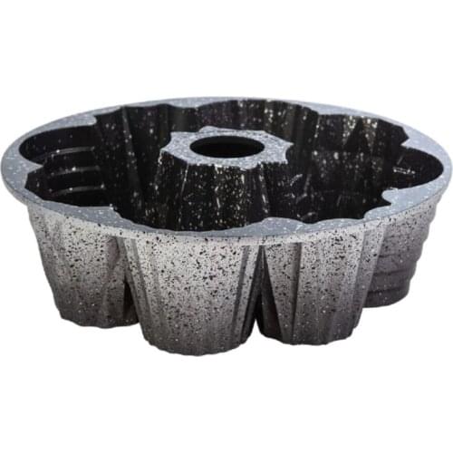 Cake Baking Cup Non-Stick Baking Pan Granite Casting Cake Mold 26cm Large Muffin Pan Form Oven Baking bakeware Black Gold