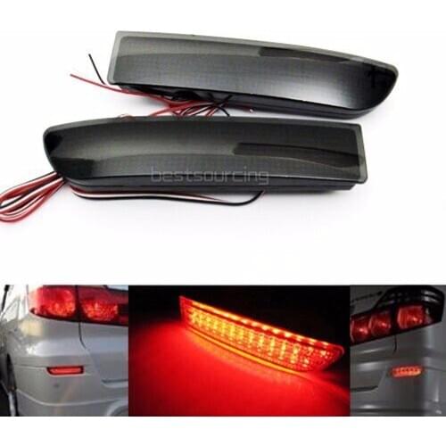 Black Smoked Rear Bumper Reflector LED Brake Light For Toyota Avensis Alphard Previa