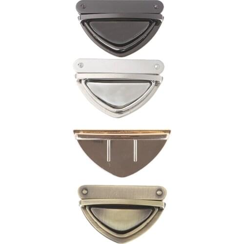 D0LF Triangle Shape Clasp Turn Lock Twist Locks for DIY Handbag Shoulder Bag Purse