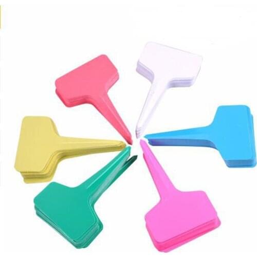 New 100 Pcs 6x10cm Gardening Label Nursery Bonsai Label Plastic Plant Type T Label Plant Pot Planter Vegetable Label Tag