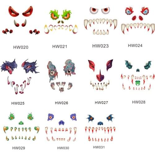 Halloween Monster Door Sticker Horror Eyes Fang Paws Party Festive Decoration PVC Garage Door Wall Sticker