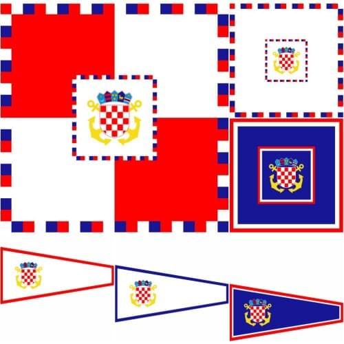 Croatia Army Flag 3X5FT 100D Polyester Historical Regional Banner Zastava Kontraadmirala OS RH 90X150CM