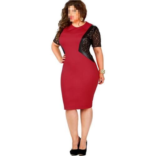 Red Women Dresses Short Sleeve Dress Party Sexy Club Bodycon Lace Dress Vestidos