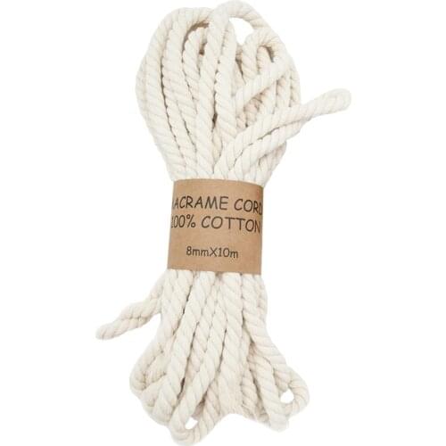 Macrame Cord Cotton Macrame Rope 3 Strands Cotton Cord Wall Hanging Crafts DIY Decor
