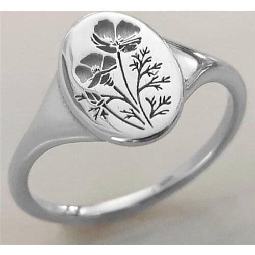 Classic 3-color Gesang Flower Metal Rings for Women Engagement Party Wedding Jewelry Hand Accessories Size 5-11
